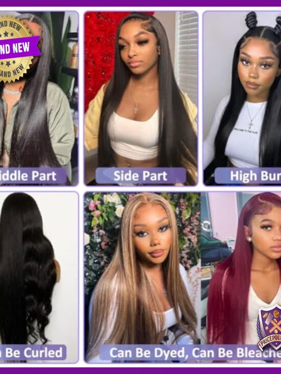 22 Inch Bone Straight Human Hair Wig HD Lace Front Pre Plucked 180% Density main image 6